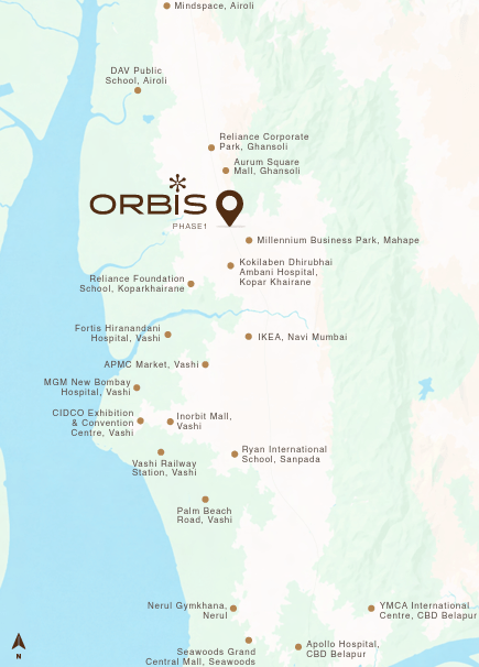 Tata Orbis Ghansoli location map